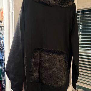 Women's Black Faux Fur Trim Jacket